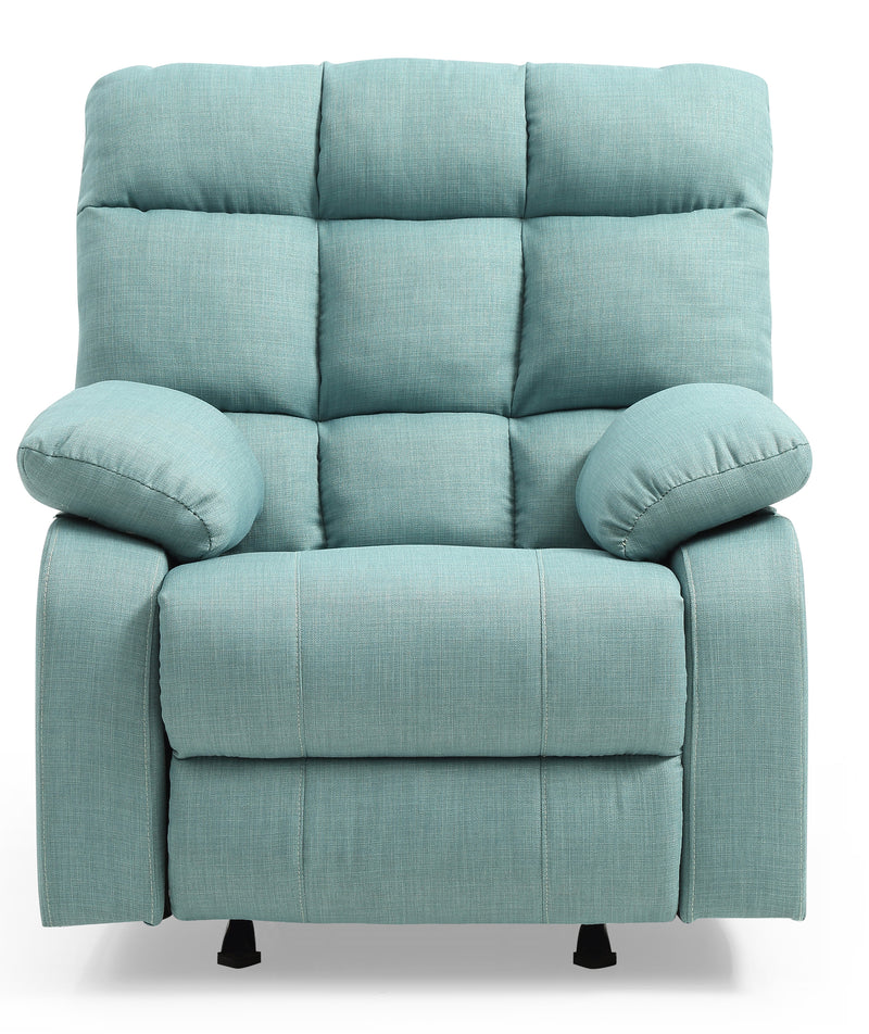 Glory Furniture Cindy Teal Fabric Rocker Recliner