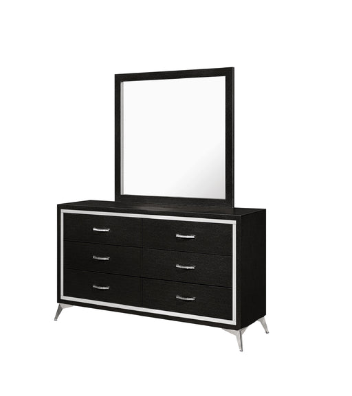 New Classic Furniture Huxley Black Dresser and Mirror