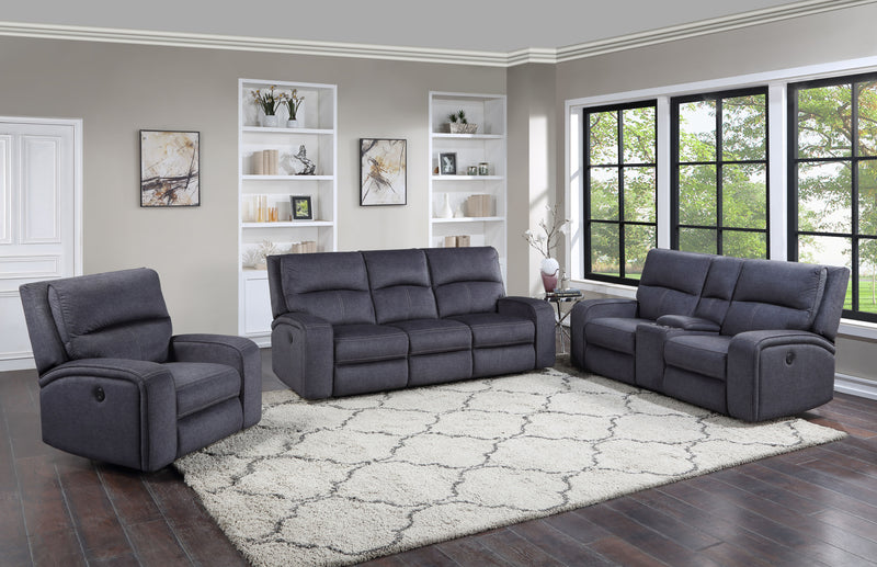 Steve Silver Lovell Charcoal Power 3pc Living Room Set