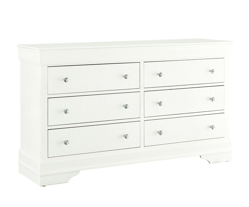Global Furniture Pompei Metallic White Dresser