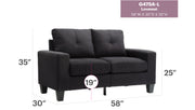 Glory Furniture Newbury Gray Fabric Modular Loveseat