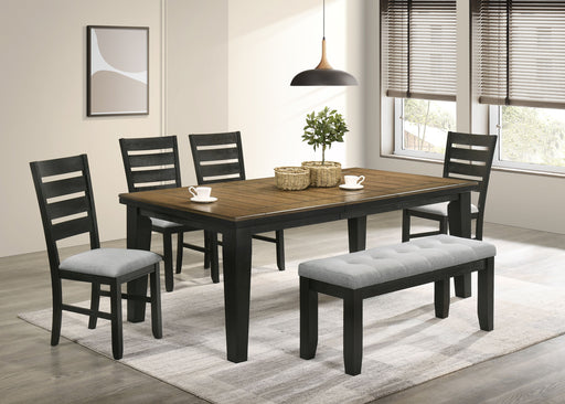 Crown Mark Bardstown Wheat Charcoal 6pc Dining Room Set