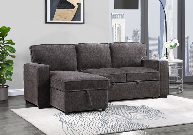 Global Furniture U0203 Dark Grey Reversible Pull Out Sofa Bed