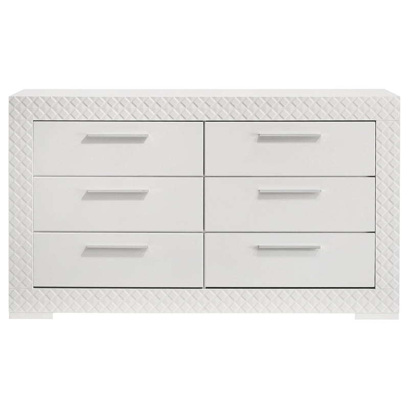 Coaster Furniture Ives Grey High Gloss 6 Drawer Dresser