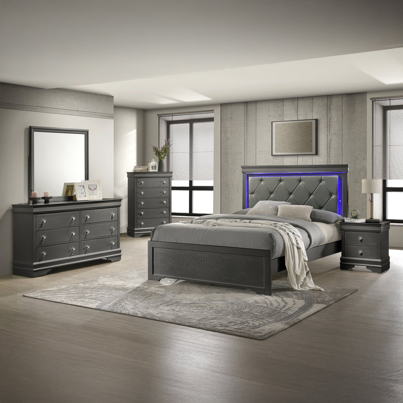 Galaxy Home Blaze Gray 5 Drawer Chest