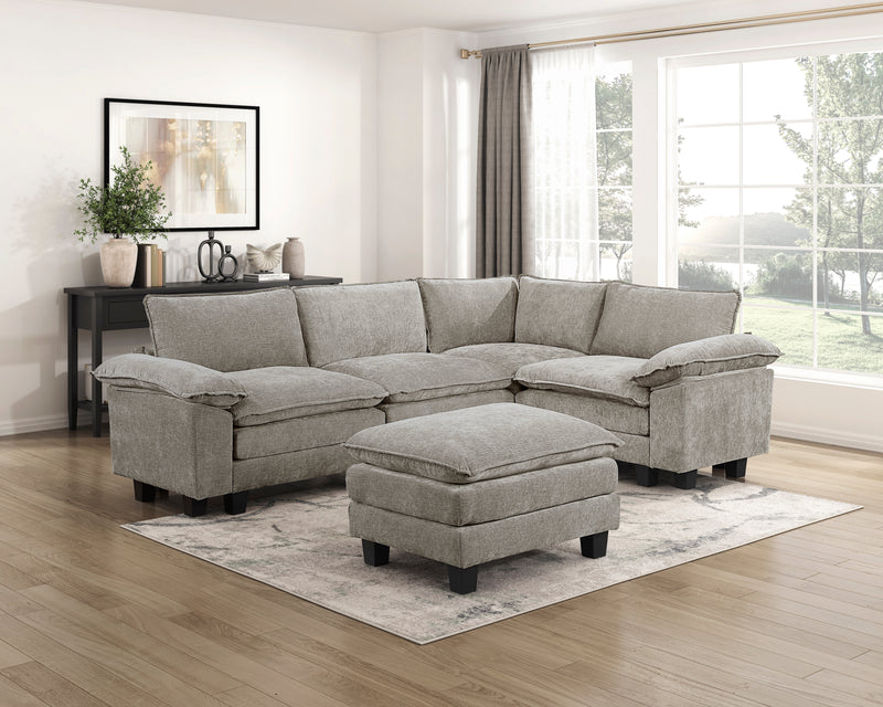 Home Elegance Dublin Pewter Ottoman