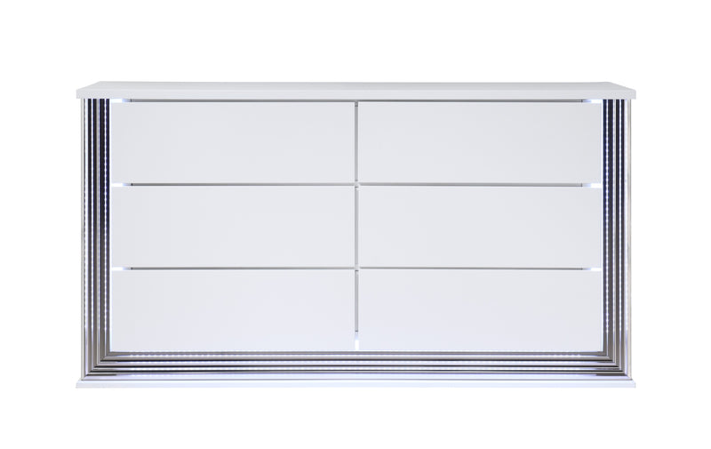Global Furniture Ylime White Dresser with LED