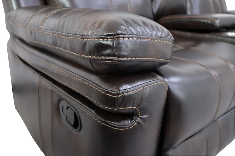 New Classic Furniture Kellen Brown Console Loveseat with Dual Recliners