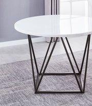 Steve Silver Ramona White Marble Top Round Dining Table