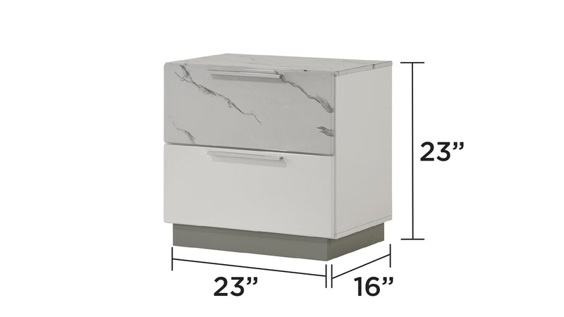 Galaxy Home Mist White Nightstand