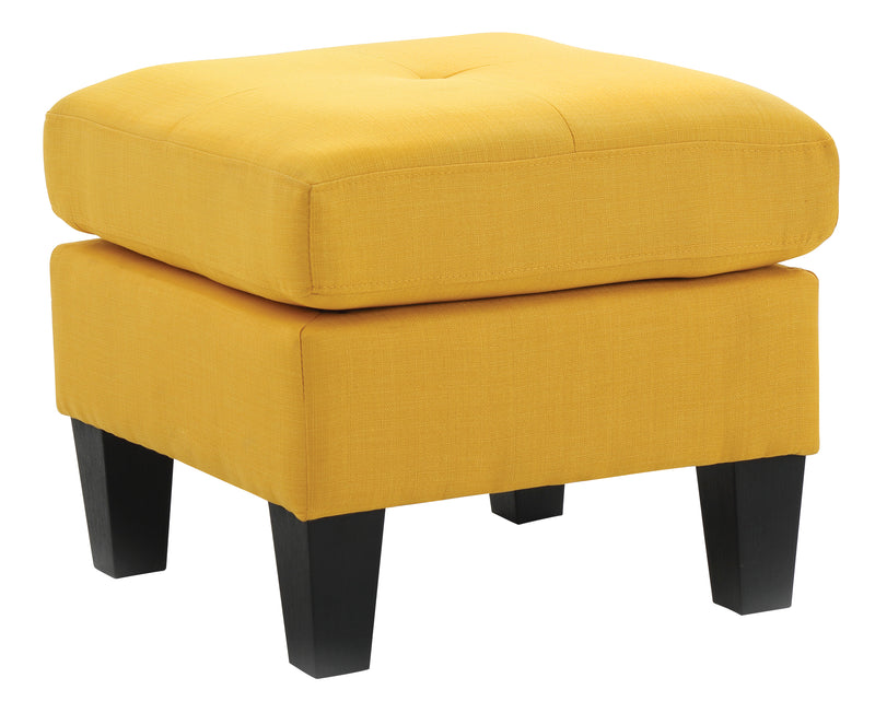 Glory Furniture Newbury Yellow Fabric Ottoman