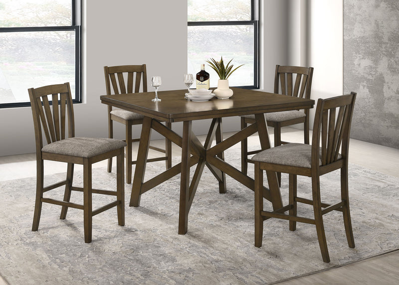 Coaster Furniture Canfield Brown 5pc Counter Height Set