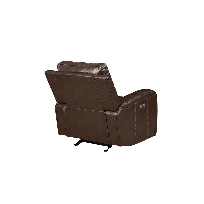New Classic Furniture Linton Brown Glider Recliner With Power Footrest