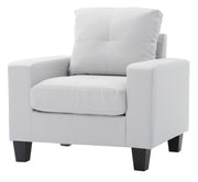 Glory Furniture Newbury White Faux Leather Club Chair