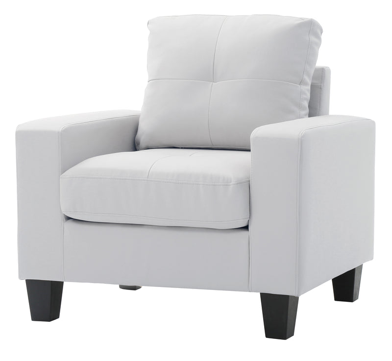 Glory Furniture Newbury White Faux Leather Club Chair