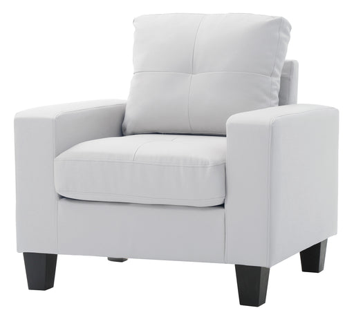 Glory Furniture Newbury White Faux Leather Club Chair