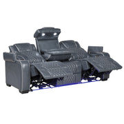 Home Elegance Apex Gray Power Double Reclining Sofa With Headrests