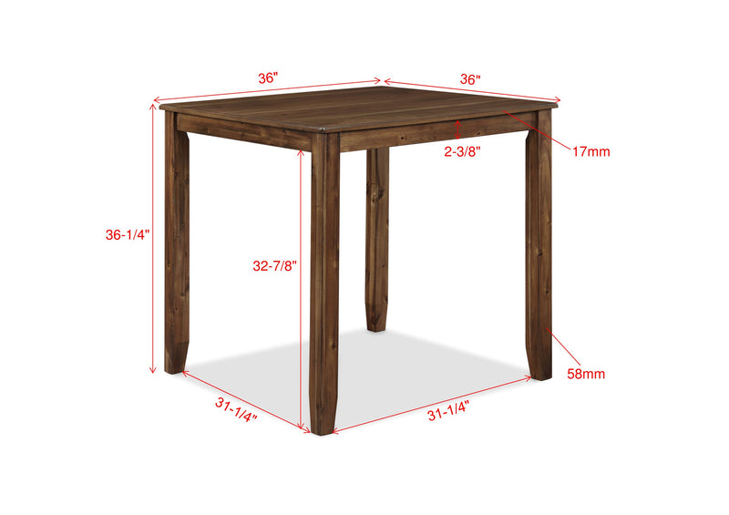Crown Mark Ashborn 5pc Counter Height Table Set
