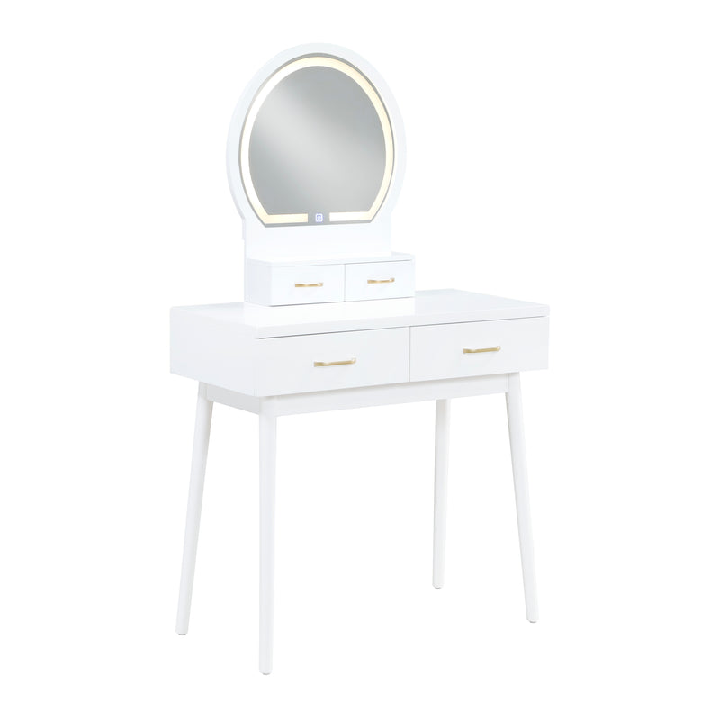 Home Elegance Camilla Gray Vanity Dresser with Mirror and Stool