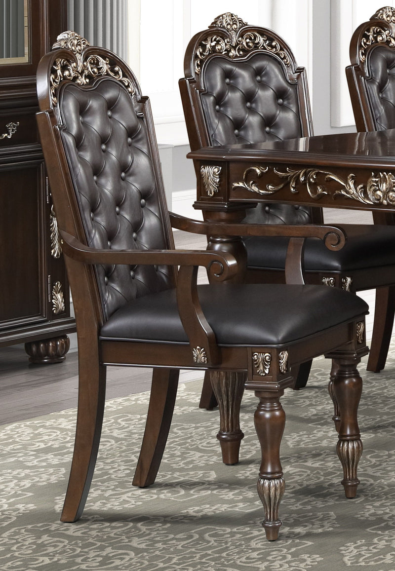 New Classic Furniture Maximus Brown 9pc Dining Room Set