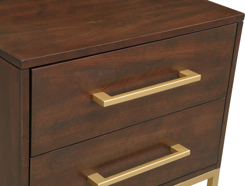 Meridian Furniture Maxine White Gold Night Stand