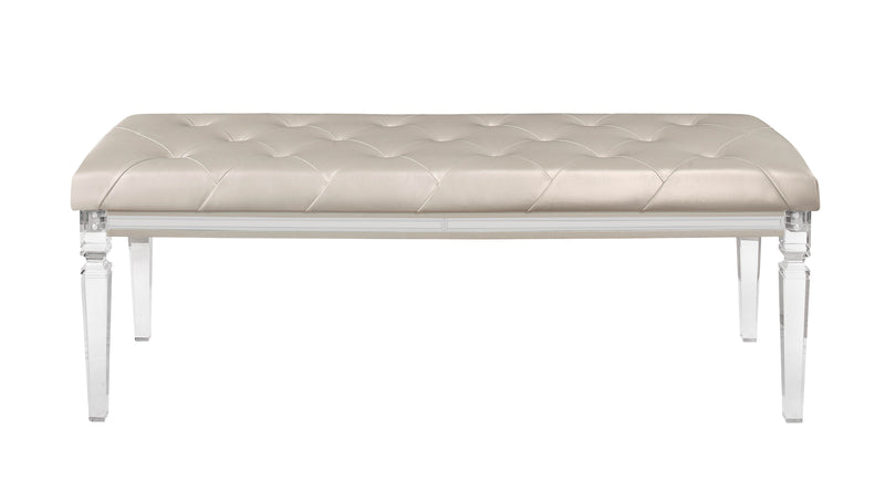 Global Furniture Paris Champagne Bench with Acrylic Legs