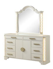 Galaxy Home Jasmine Beige Wood Mirror