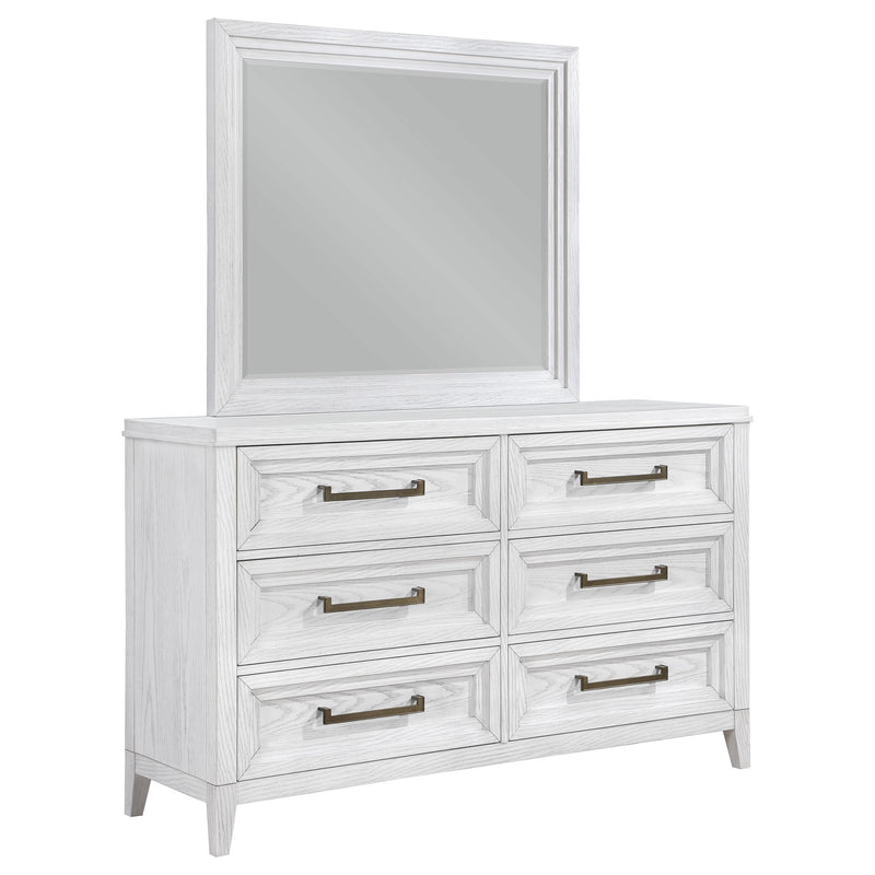Coaster Furniture Marielle Distressed White Dresser with Mirror