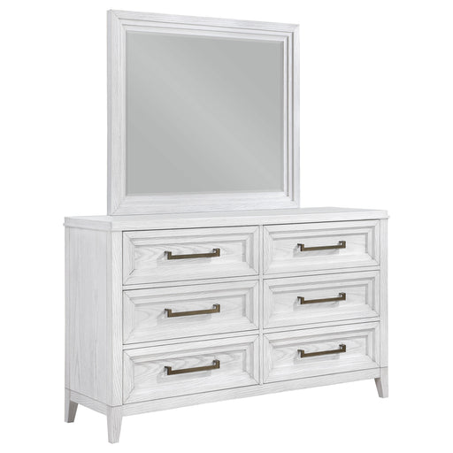 Coaster Furniture Marielle Distressed White Dresser with Mirror