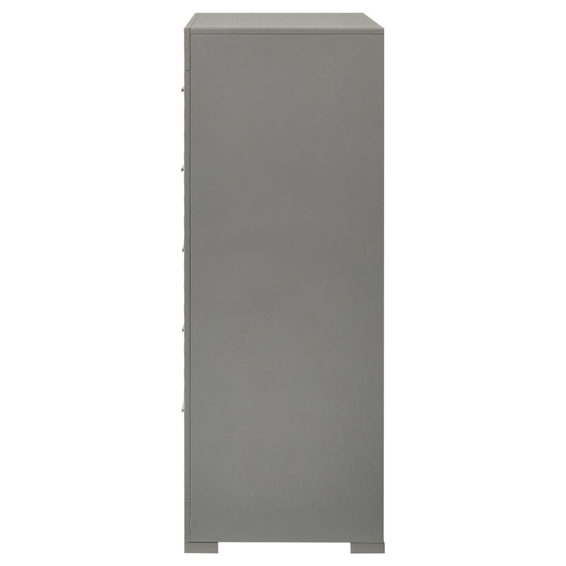 Coaster Furniture Ives Grey High Gloss 5 Drawer Chest