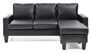 Glory Furniture Jenna Black Sofa Chaise