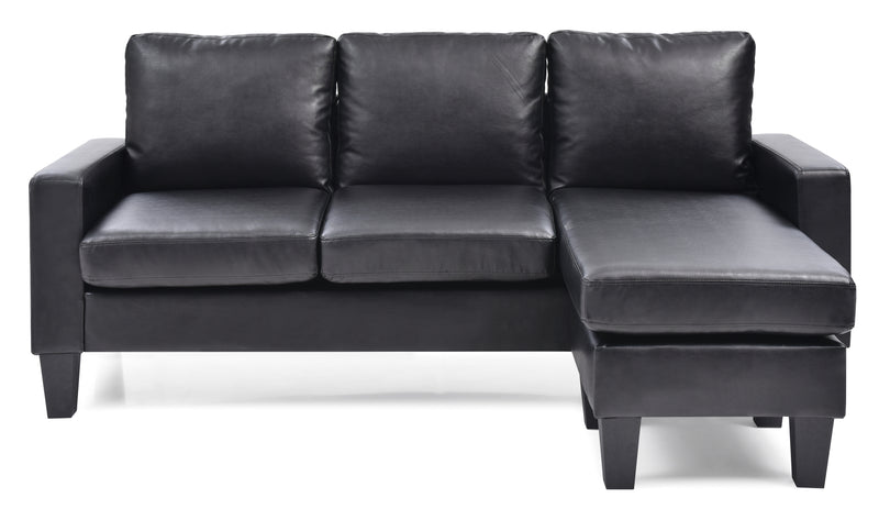 Glory Furniture Jenna Black Sofa Chaise