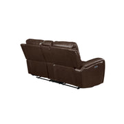 New Classic Furniture Linton Brown Console Loveseat With Power Footrest