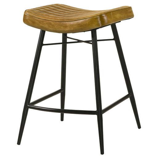 2 Coaster Furniture Bayu Camel Black Counter Height Stools
