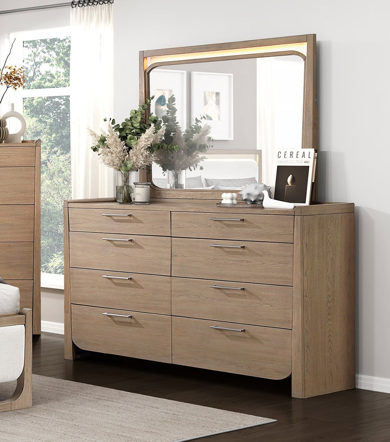Home Elegance Riley Natural Dresser And Mirror