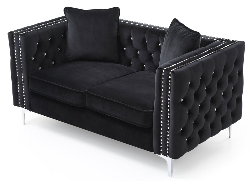 Glory Furniture Paige Blue Velvet Loveseat