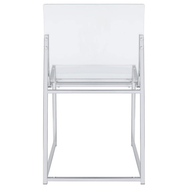 2 Coaster Furniture Adino Clear Black Side Chairs