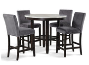 New Classic Furniture Celeste Black Gray 5pc Round Counter Height Set