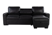 Global Furniture U1830 Black Charcoal Sofa Bed with USB and Drop Down Table