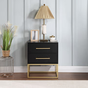 Meridian Furniture Maxine White Gold Night Stand