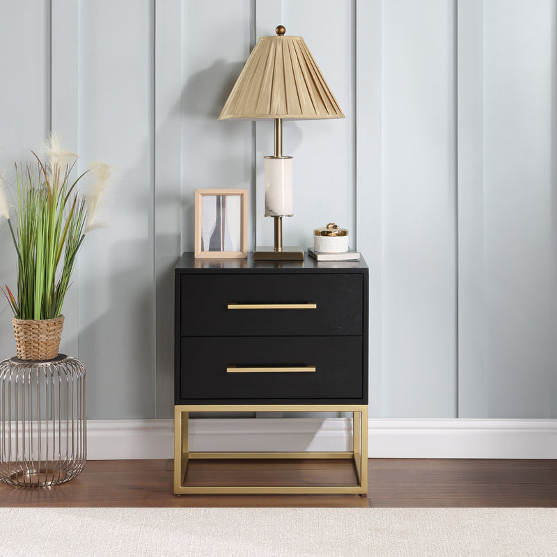 Meridian Furniture Maxine White Gold Night Stand