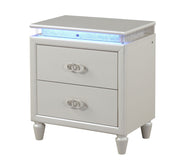 Galaxy Home Perla Milky White Wood Night Stand