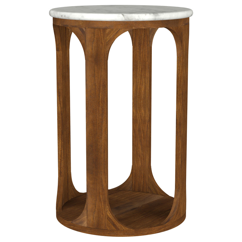 Coaster Furniture Berkeley White Brown Round Side Table