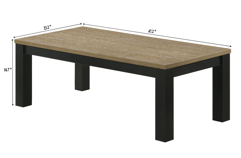 Crown Mark Theo Natural 3pc Cocktail Table Set