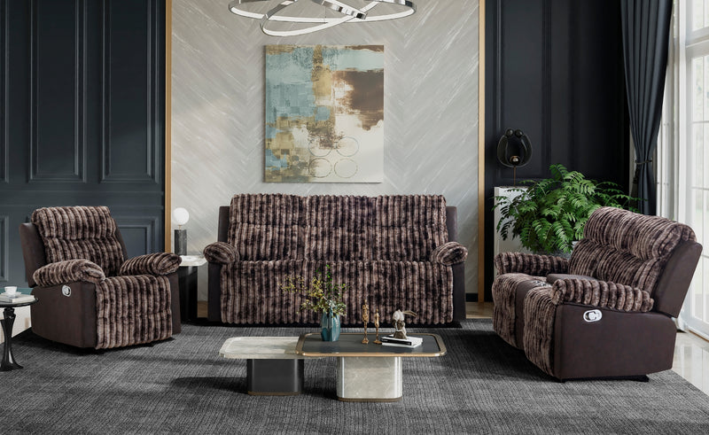 Global Furniture U6028 Brown Console Reclining Loveseat