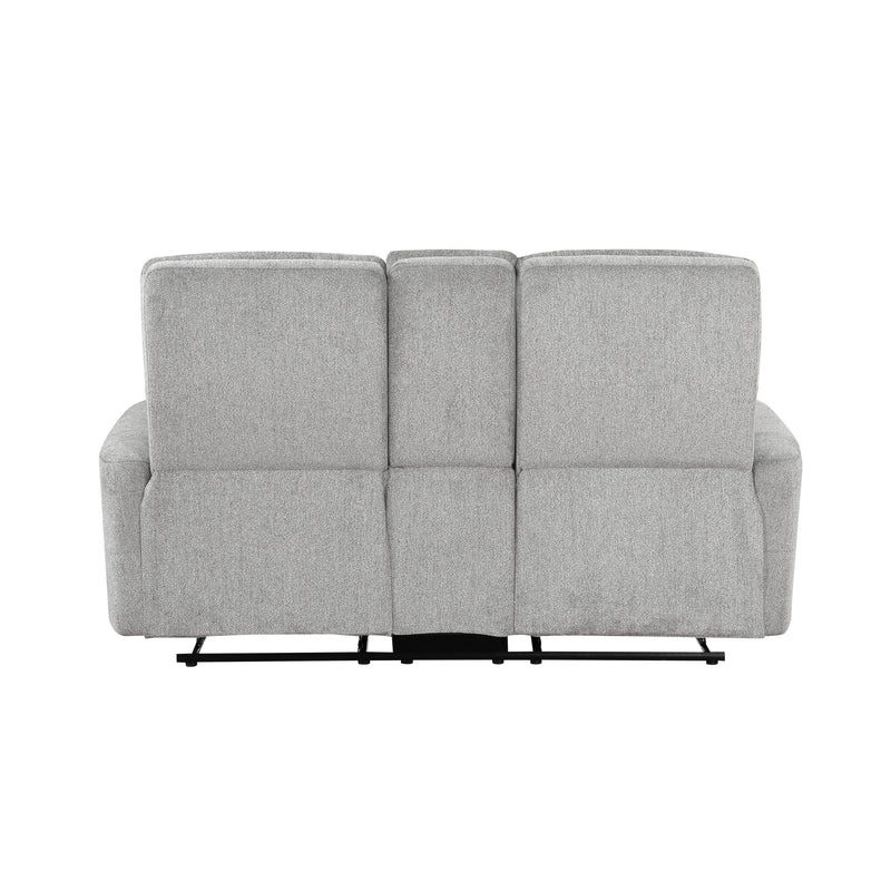 Home Elegance Lyndon Gray Double Reclining Love Seat with Console