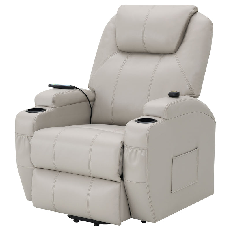 Coaster Furniture Sanger Grey Power Lift Massage Recliner