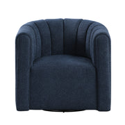 Home Elegance Delaney Blue Swivel Chair with Ottoman