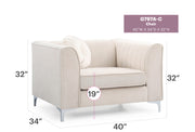 Glory Furniture Delray Gray Velvet Microsuede Chair