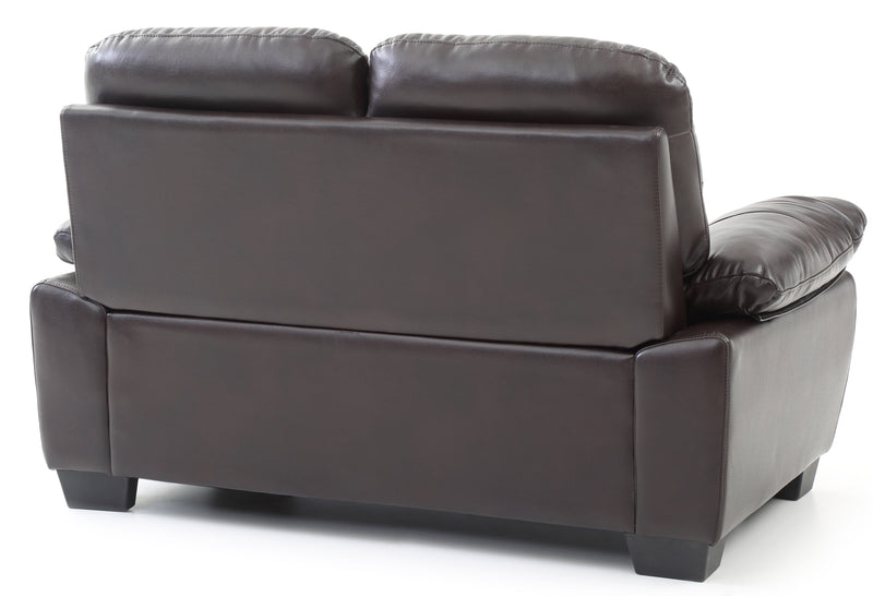 Glory Furniture Marta Black Faux Leather Loveseat
